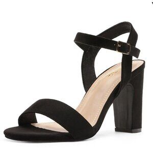 DREAM PAIRS Women's Ankle Strap Open Toe Chunky Heel Sandals Size 9.5 Black